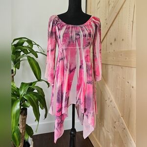 RAVE size L asymetrical sheer women's top